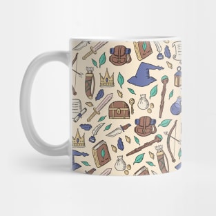 Cute Fantasy Icons Drawing Pattern Mug